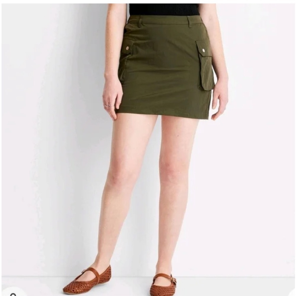 NEW Future Collective Women's
Dark Olive Cargo Mini Skirt new